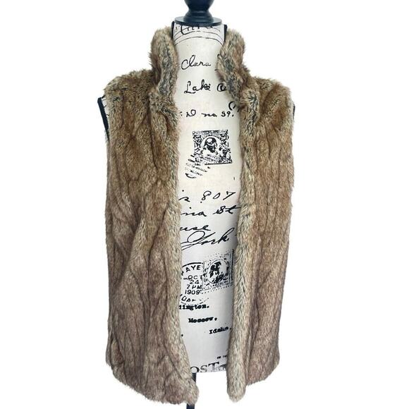 Y2K ABERCROMBIE & FITCH OPEN VEST FAUX FUR SZ SMALL GRUNGE MOBWIFE AESTHETIC - Picture 15 of 16
